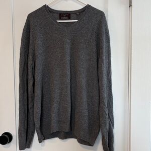 Black Brown 2 ply Cashmere 1826 Charcoal V-Neck Sweater